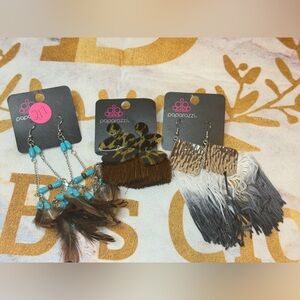 Paparazzi Turquoise and Leopard Hair Accessories-Set of 3